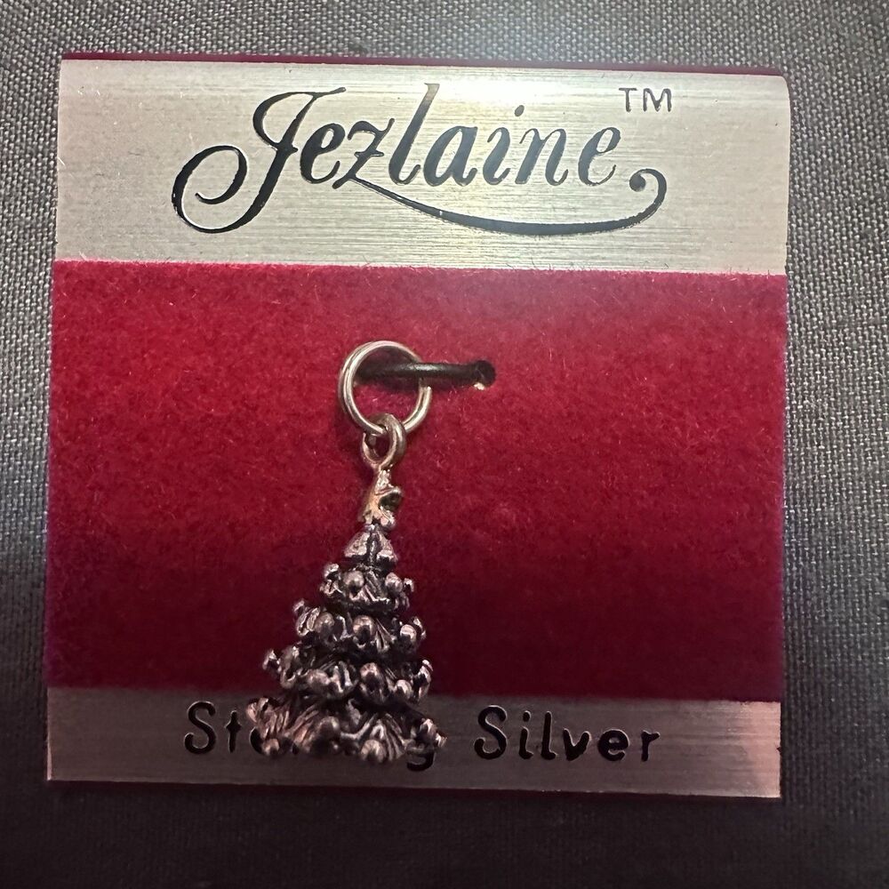 Jezlaine Sterling Silver Christmas Tree Charm Vintage NOS Kohl’s Holiday